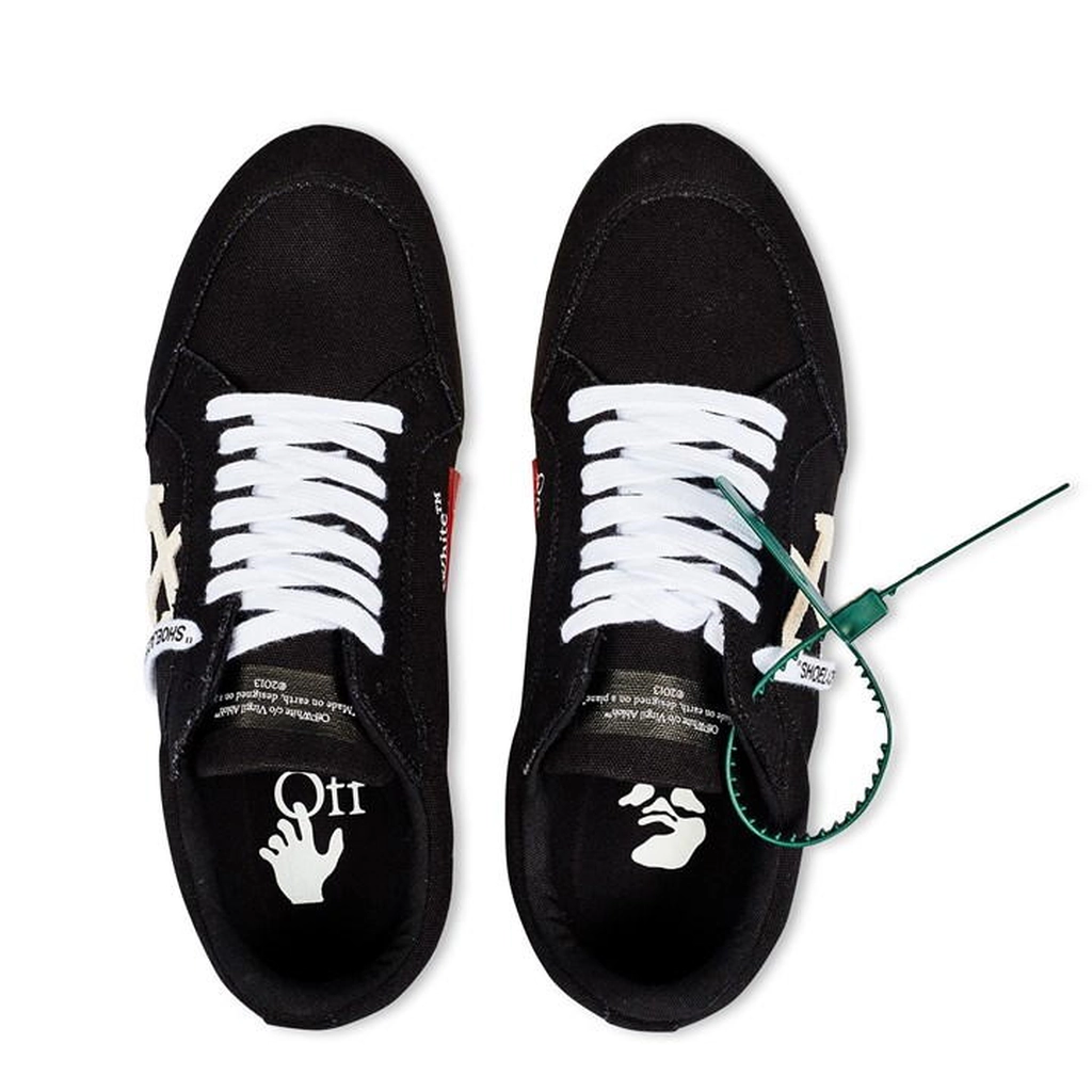 Off White Low Vulcanised Canvas Trainers - Black